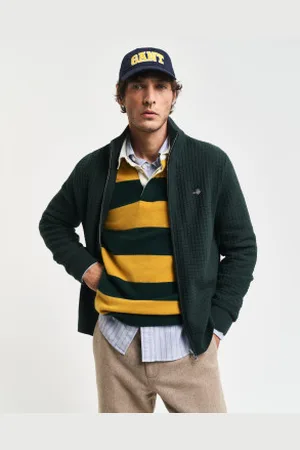 GANT Para homem. 8030215 Casaco de algodão texturado com fecho de correr (M), Casual, Algodão orgânico, Sustentável