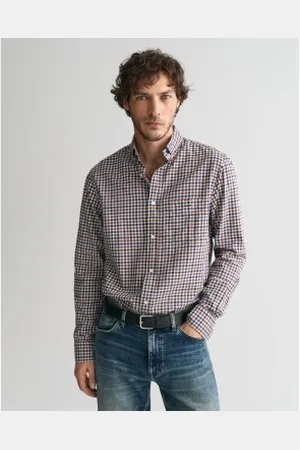 GANT Para homem. 3240193 Camisa de sarja leve Vichy Plaid Regular Fit (S), , Casual, Algodão, Manga comprida