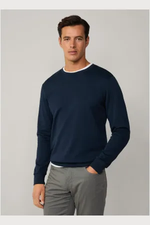 Hackett Para homem. HM581165 Camisola de corte clássico azul-marinho (XL), Casual, Algodão, Manga comprida