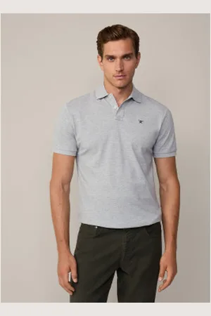 Hackett Para homem. HM562363 Pólo em piqué de corte justo cinzento (XL), Casual, , Algodão, Manga curta