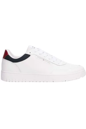 Tommy Hilfiger Para homem. FM0FM05369 Ténis de couro Basket branco (46), Plano, Cordão, Casual