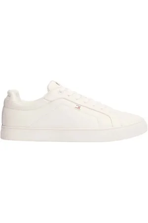 Tommy Hilfiger Para mulher. FW0FW08327 Ténis de couro Bege Icon (36), Plano, Cordão, Casual