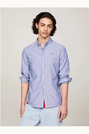 Tommy Hilfiger Para homem. DM0DM09594 Camisa oxford de algodão com corte slim (S), Casual, Sapatos de Festa, Clássico, Manga comprida, Alg