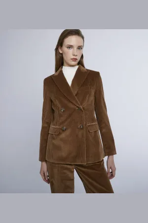 Max Mara Para mulher. 2425046062650 Casaco Katanga castanho (42), , Casual, Algodão, Clássico