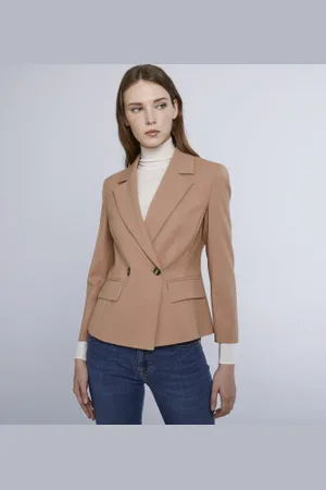 MARELLA Para mulher. 2423046101200 Blazer temático castanho (38), , Casual, Sapatos de Festa, Clássico, Poliéster