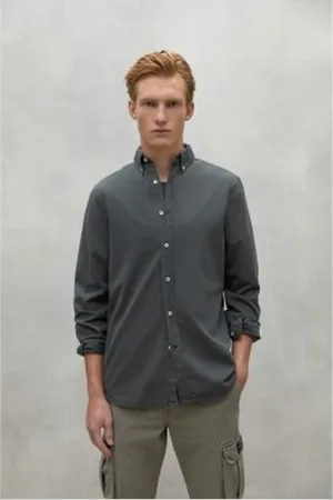 ECOALF Para homem. MCMGASRANTEJ0120W24-303 Camisa cinzenta escura Antejo (M), Casual, , Manga comprida, Algodão orgânico, Sustentável