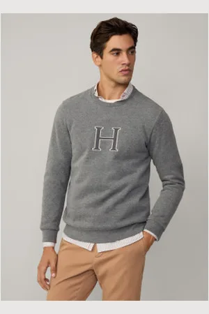 Hackett Para homem. HM581311 Sweatshirt cinzenta Heritage H (S), Casual, , Algodão, Poliéster