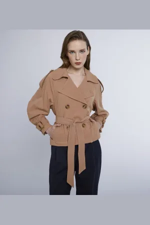 MARELLA Para mulher. 2423026021200 Casaco castanho Deodara (38), , Casual, Poliéster