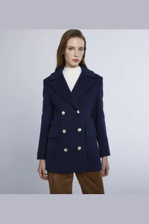 MARELLA Para mulher. 2423086034200 Casaco azul-marinho Aguzzo (44), Casual, Lã