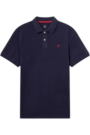 Hackett Para homem. HM563285 Polo Classic Fit Logótipo azul-marinho (L), Casual, Algodão, Manga curta