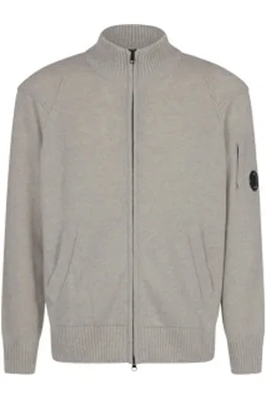 C.P. Company Para homem. 17CMKN143A110149A Pulôver GRS de lã de borrego com fecho de correr cinzento (XXL), Casual