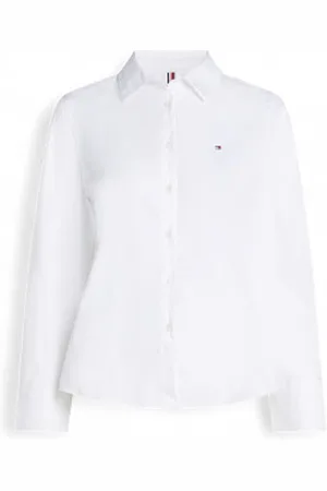Tommy Hilfiger Para mulher. WW0WW44084 Camisa Poplin Regular fit (34), Casual, Sapatos de Festa, Clássico, Manga comprida, Sustentáve