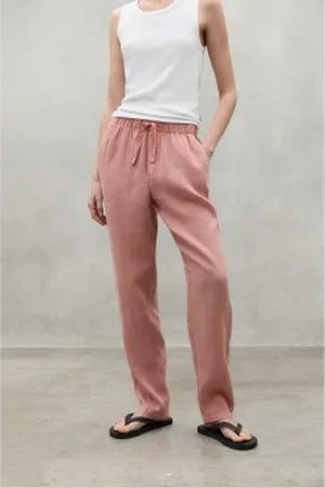 ECOALF Para mulher. MCWGAPAINDO00710S24-668 Calças Indo cor-de- (L), Casual, Linho