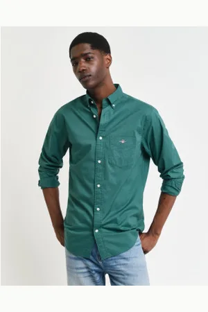 GANT Para homem. 3000100 Camisa de popelina de corte regular (M), Casual, Algodão, Manga comprida
