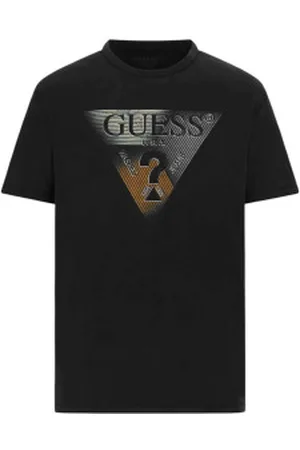 Guess Para homem. M5RI14J1314 T-shirt triangular preta (S), , Casual, Algodão, Manga curta