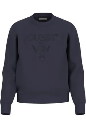 Guess Para homem. M5RQ08KCN01 Sweatshirt com logótipo na frente em azul-marinho (L), Casual, Algodão