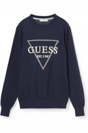 Guess Para homem. M5RR02Z3KI1 Camisola Fabian azul-marinho (S), Casual, Algodão