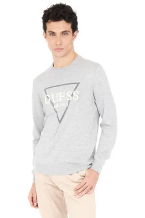 Guess Para homem. M5RR02Z3KI1 Camisola Fabian cinzenta (S), Casual, , Algodão