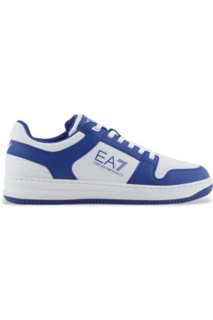 EA7 Unisex. X8X189_XK404 Ténis Slasher branco, azul (43 1/3), Plano, Cordão, Casual