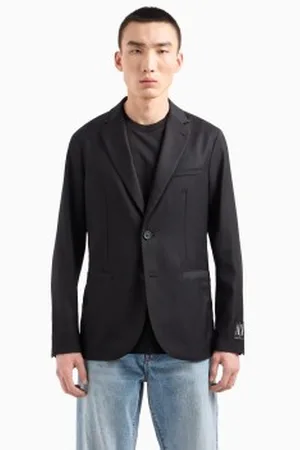 Armani Exchange Para homem. 8NZGP2ZNPMZ1200 Blazer de gola com lapela (38), Casual, Poliéster