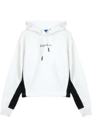 Karl Lagerfeld Para mulher. A1W20017 Camisola com capuz preta, branca (XS), , Casual, Algodão