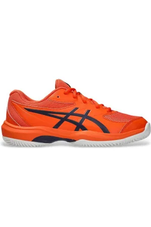 Asics Unisex para criança. 1044A082 Sapatos Gel-Game GS Argila/Oc laranja (37), Plano, Cordão, Esportivo, Tênis / Paddle tennis, Multisport