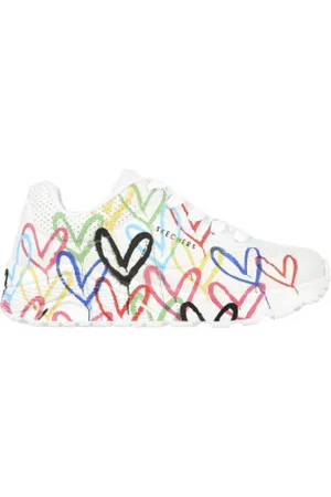 Skechers Para mulher. 314064L JGoldcrown Sapatilhas: Uno Lite - Spread the Love (36), 3 a 5cm, Cordão, Casual