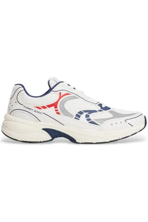 Tommy Hilfiger Para homem. EM0EM01569 Ténis Archive branco, azul (40), Plano, Cordão, Casual