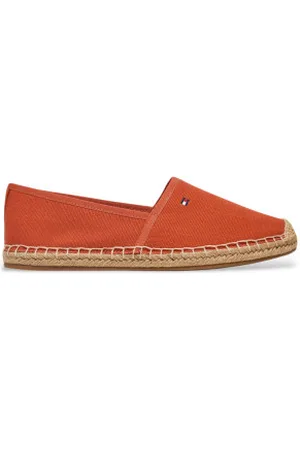Tommy Hilfiger Para mulher. FW0FW08541 Alpargatas de lona com logótipo bordado (36), Tecido, Plano, Nenhum, Casual