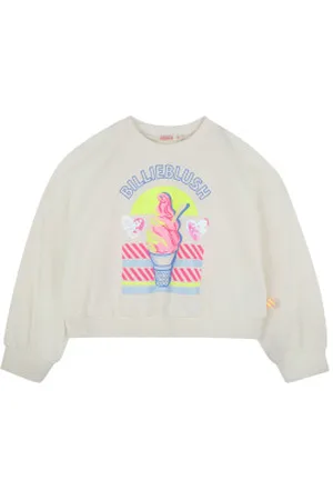 Billieblush Para menina. U20882 Sweatshirt com estampado gráfico (2años= 86cm), Casual, Algodão, moda infantil