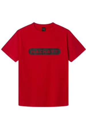 Hackett Para homem. HM500873 T-shirt Essential Box vermelha (S), , Casual, Algodão, Manga curta