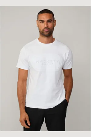 Hackett Para homem. HM500872 T-shirt HS Club em relevo (S), Casual, Algodão, Manga curta
