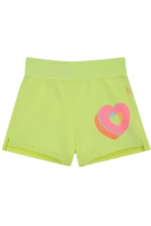 Billieblush Para menina. U21044 Calções verdes com corações estampados (2años= 86cm), Casual, Algodão, moda infantil