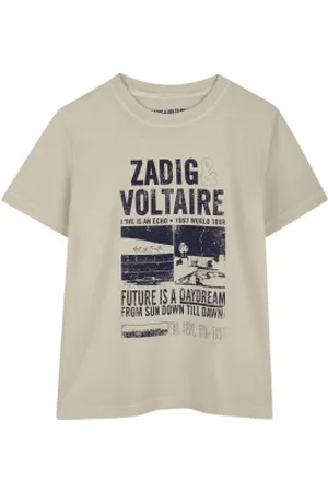 Zadig & Voltaire Unisex para criança. X60367 T-shirt de manga curta (4Años= 102cm), Casual, Algodão orgânico, Sustentável, moda infanti