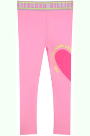 Billieblush Para menina. U20860 Legging com logótipo na cintura cor-de- (2años= 86cm), Casual, Poliamida, moda infantil