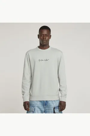 G-Star Para homem. D26407-D257-G987 Sweatshirt G-Script Logo cinzenta (L), Casual, , Algodão