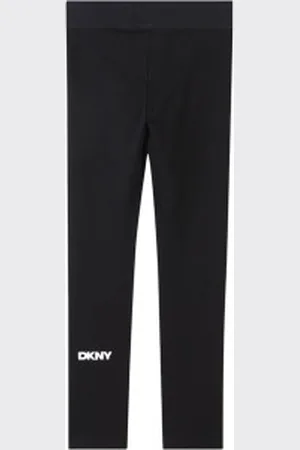 DKNY Unisex para criança. D62272 Legging com aplicação de logótipo (4Años= 102cm), Casual, Algodão orgânico, Sustentável, moda infanti