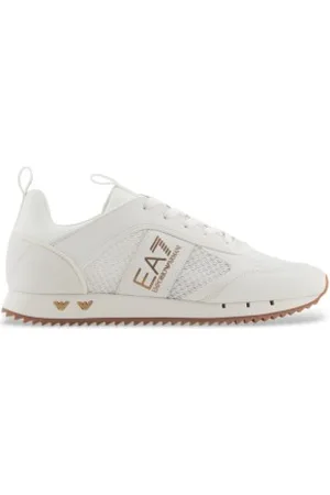 EA7 Unisex. X8X027_XK050 Sapatilhas Preto e branco branco (44 2/3), Plano, Cordão, Casual