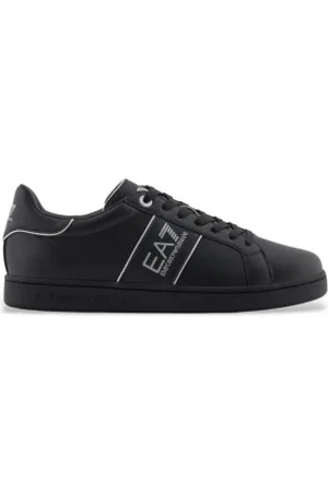 EA7 Unisex. X8X102_XK346 Sapatilhas clássicas pretas (44), Preto, Plano, Cordão, Casual
