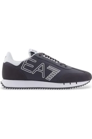 EA7 Unisex. X8X101_XK257 Sapatilhas Preto e branco Vintage navy (46 2/3), Couro, Plano, Cordão, Casual, Marinho