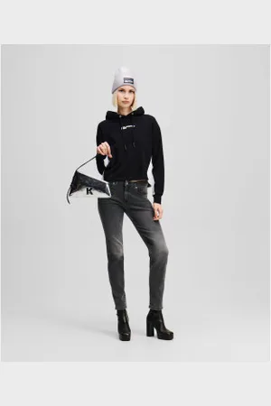 Karl Lagerfeld Para mulher. A1W10109 Calças de ganga casuais cinzentas (25/30), Casual, , Algodão