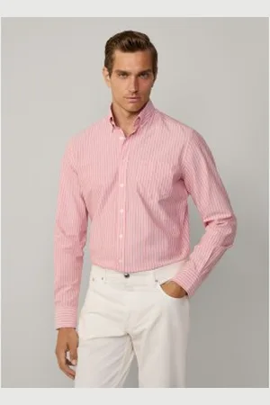 Hackett Para homem. HM3010255 Camisa Oxford com corte à medida (3XL), Casual, Rosa, Algodão, Manga comprida