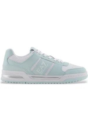 EA7 Unisex. X8X234_XK422 Sapatilhas de couro azul Court (44), Plano, Cordão, Casual, Esportivo, Tênis / Paddle tennis, Multisport