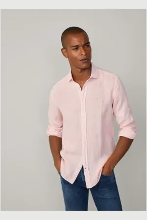 Hackett Para homem. HM3010266 Camisa de corte à medida cor-de- (3XL), Casual, Linho, Manga comprida