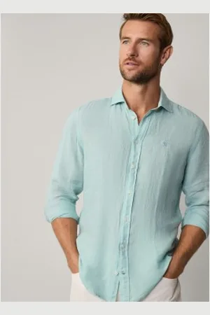 Hackett Para homem. HM3010266 Camisa de corte à medida (XL), Casual, Linho, Manga comprida