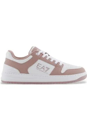 EA7 Unisex. X8X189_XK404 Sapatos de skate brancos, cor-de- (44), Plano, Cordão, Casual, Esportivo, Multisport