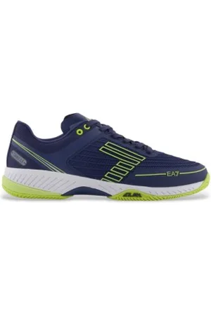 EA7 Unisex. X8X242_XK438 Sapatilhas em tecido KPU azul-marinho (44), Plano, Cordão, Casual, Esportivo, Tênis / Paddle tennis, Multisport