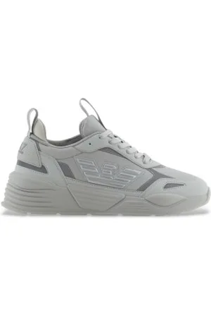 EA7 Unisex. X8X221_XK437 Sapatilhas com logótipo cinzento (36), Plano, Cordão, Casual, Esportivo, , Multisport