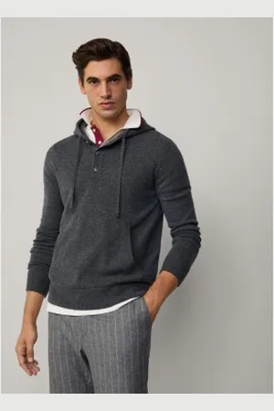 Hackett Para homem. HM703279 Camisola Heritage em lã merino cinzenta (S), Casual