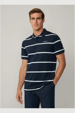 Hackett Para homem. HM563400 Pólo desportivo azul-marinho de corte clássico (L), Casual, Algodão, Manga curta